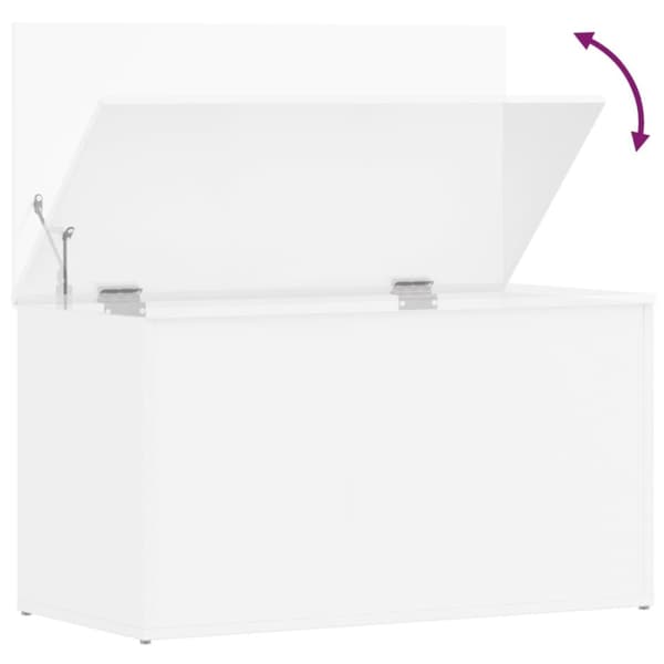 vidaXL Förvaringskista vit högglans 84x42x46 cm konstruerat trä