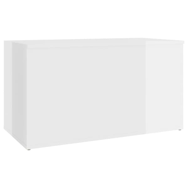 vidaXL Säilytysarkku korkeakiilto valkoinen 84x42x46 cm tekninen puu