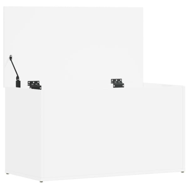 vidaXL Säilytysarkku korkeakiilto valkoinen 84x42x46 cm tekninen puu