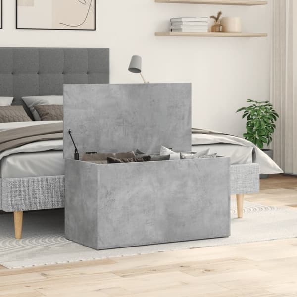 vidaXL Förvaringskista betonggrå 84x42x46 cm konstruerat trä