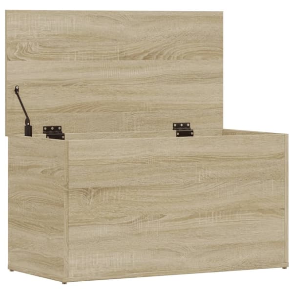 vidaXL Oppbevaringskiste sonoma eik 84x42x46 cm konstruert tre