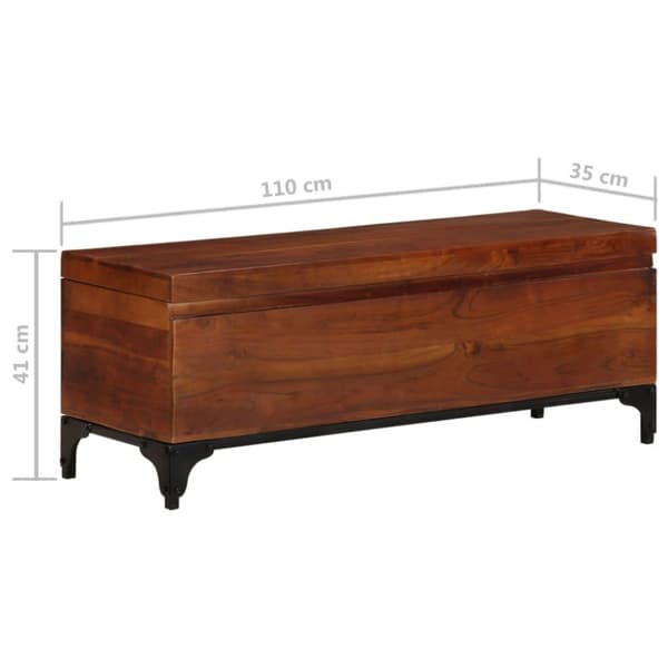 vidaXL opbevaringskiste 110x35x41 cm massivt akacietræ
