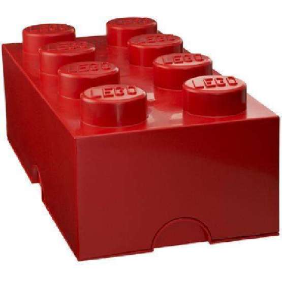 Lego Storage - Lego Förvaringskloss 8 Pluttar - Röd