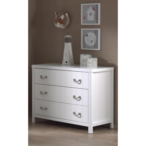 Byrå - Lewis - 3 Lådor - Vit