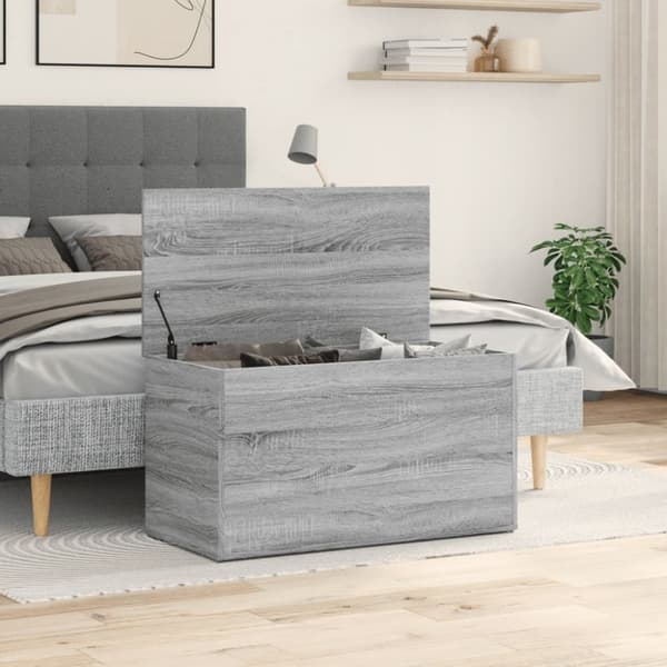 vidaXL opbevaringskasse 84x42x46 cm konstrueret træ grå sonoma-eg