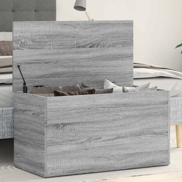 vidaXL opbevaringskasse 84x42x46 cm konstrueret træ grå sonoma-eg