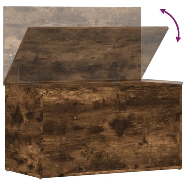 vidaXL Förvaringskista rökfärgad ek 84x42x46 cm konstruerat trä
