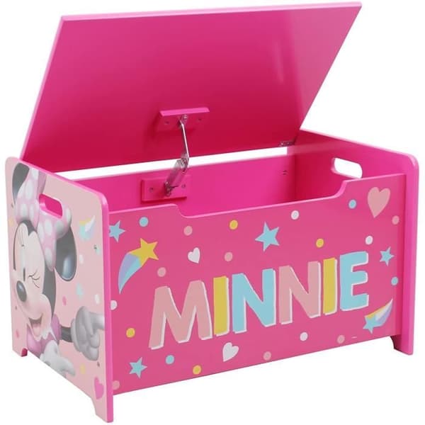 Träleksakslåda / Förvaringslåda med broms / MINNIE bänk