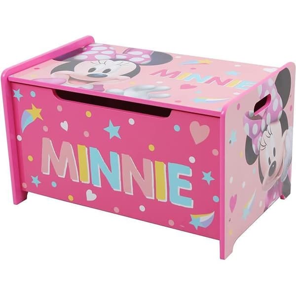 Träleksakslåda / Förvaringslåda med broms / MINNIE bänk