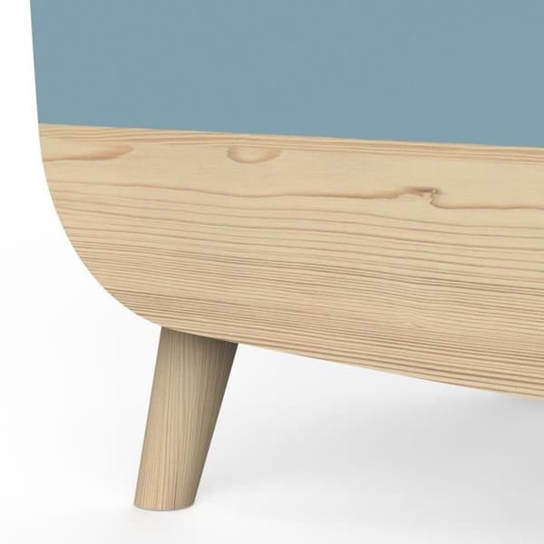 Leksakslåda - FIRMIANA - Skandinavisk stil - Stormblått och naturligt trä - 82,4 x 39,1 x 58,9 cm - DEMEYERE