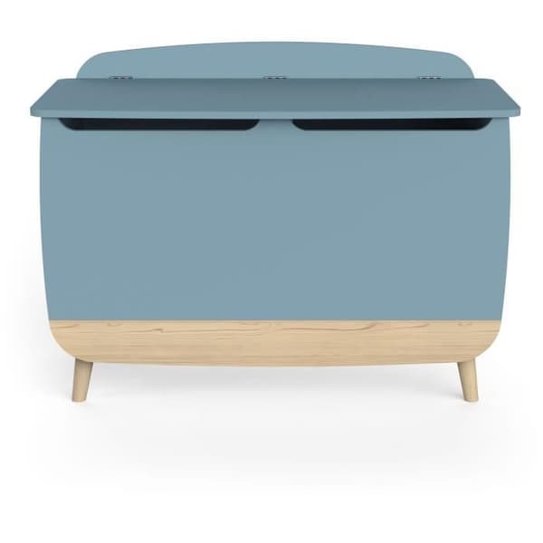 Leksakslåda - FIRMIANA - Skandinavisk stil - Stormblått och naturligt trä - 82,4 x 39,1 x 58,9 cm - DEMEYERE