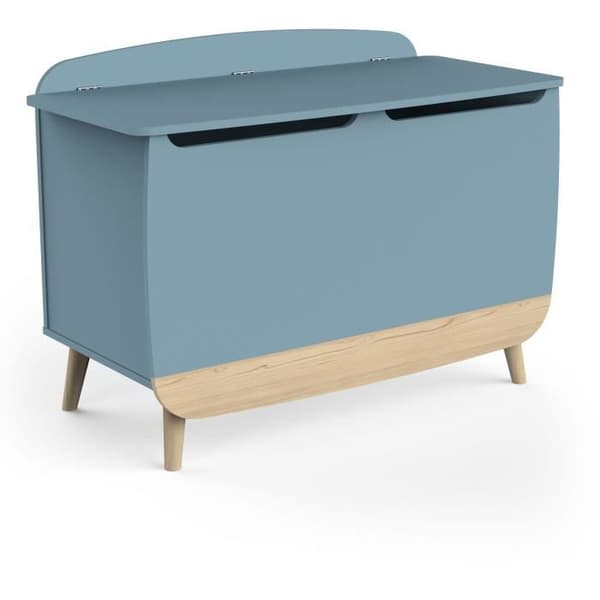 Leksakslåda - FIRMIANA - Skandinavisk stil - Stormblått och naturligt trä - 82,4 x 39,1 x 58,9 cm - DEMEYERE
