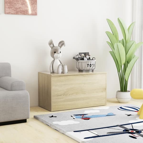 vidaXL opbevaringskasse 84x42x46 cm konstrueret træ sonoma-eg -  Legetøjskister