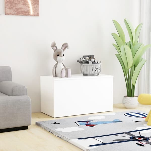vidaXL opbevaringskasse 84x42x46 cm konstrueret træ hvid -  Legetøjskister
