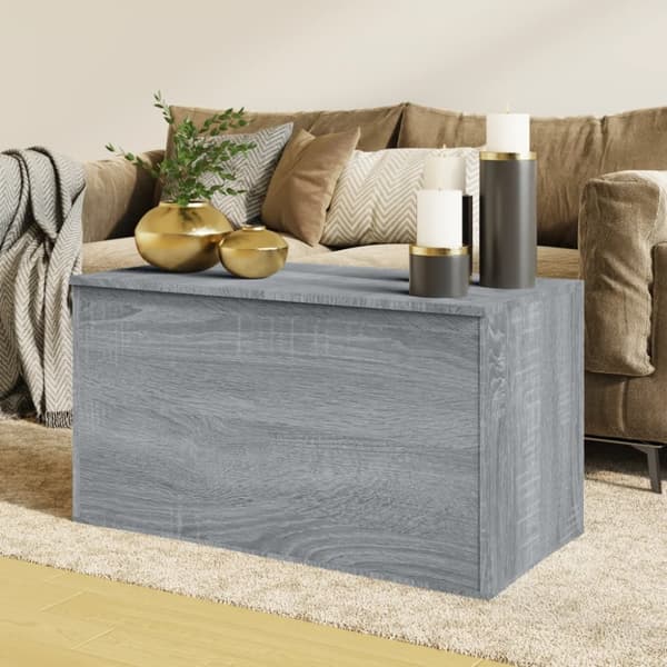 vidaXL Förvaringskista grå sonoma 84x42x46 cm konstruerat trä -  Leksakslådor