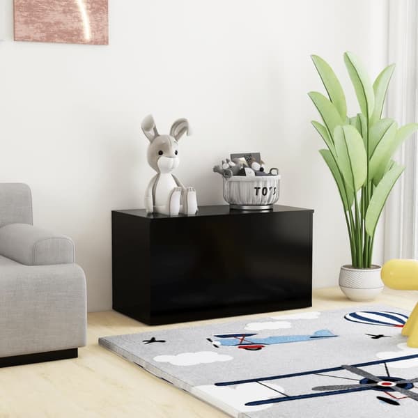 vidaXL opbevaringskasse 84x42x46 cm konstrueret træ sort -  Legetøjskister