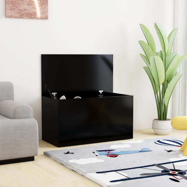 vidaXL opbevaringskasse 84x42x46 cm konstrueret træ sort -  Legetøjskister