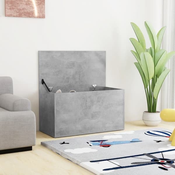 vidaXL opbevaringskasse 84x42x46 cm konstrueret træ betongrå -  Legetøjskister