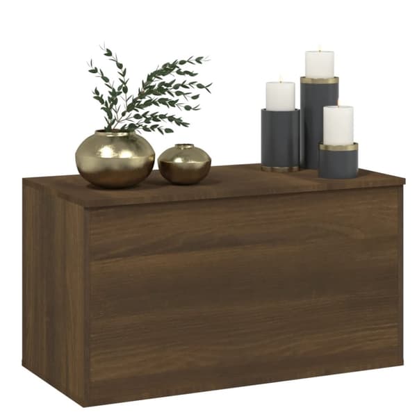 The Living Store opbevaringskiste 84x42x46 cm konstrueret træ brun egetræsfarve -  Legetøjskister