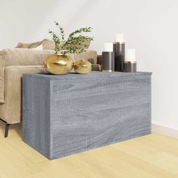 The Living Store opbevaringskasse 84x42x46 cm konstrueret træ grå sonoma-eg -  Legetøjskister