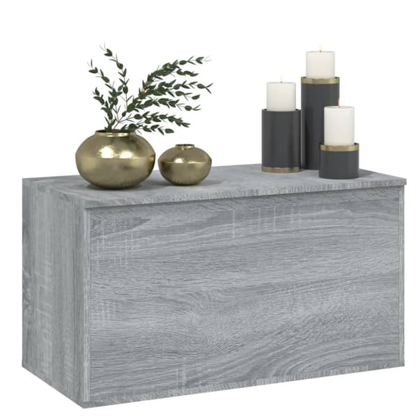 The Living Store opbevaringskasse 84x42x46 cm konstrueret træ grå sonoma-eg -  Legetøjskister
