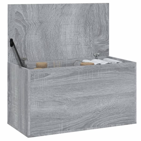 The Living Store opbevaringskasse 84x42x46 cm konstrueret træ grå sonoma-eg -  Legetøjskister