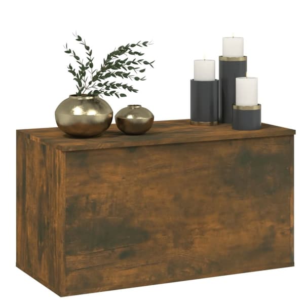 The Living Store opbevaringskiste 84x42x46 cm konstrueret træ røget egetræsfarve -  Legetøjskister