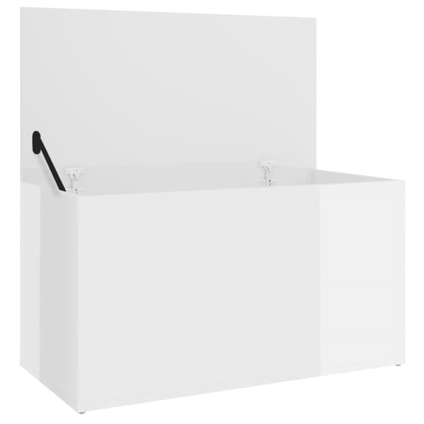 The Living Store opbevaringskasse 84x42x46 cm konstrueret træ hvid højglans -  Legetøjskister