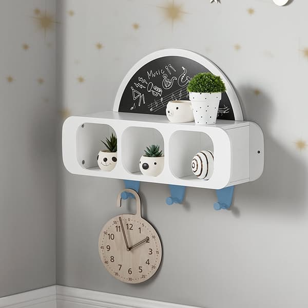 Rootz børnegarderobe med Creative Board - Børnehylde - Knagerække - Hængende opbevaring - Sikre afrundede hjørner - Nem montering - 60 cm x 36 cm x 20