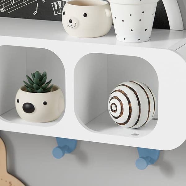 Rootz børnegarderobe med Creative Board - Børnehylde - Knagerække - Hængende opbevaring - Sikre afrundede hjørner - Nem montering - 60 cm x 36 cm x 20