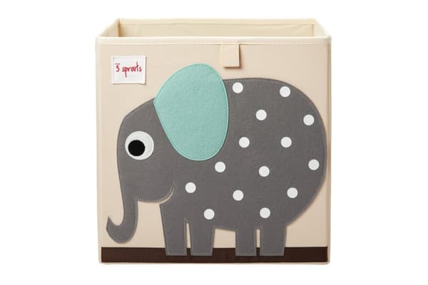3 Sprouts Oppbevaringsboks - Grå elefant