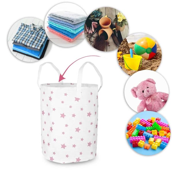 Nukido Toy Basket - Vit med stjärnor