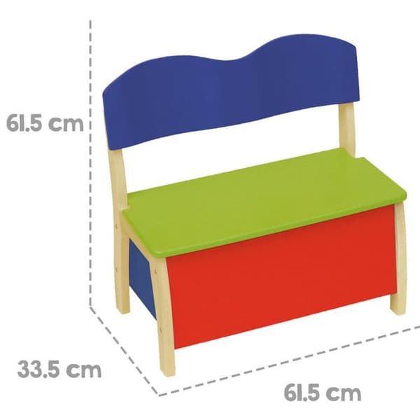 Toy Box Bänk - ROBA - Flerfärgad - Massivt trä och MDF - För barn