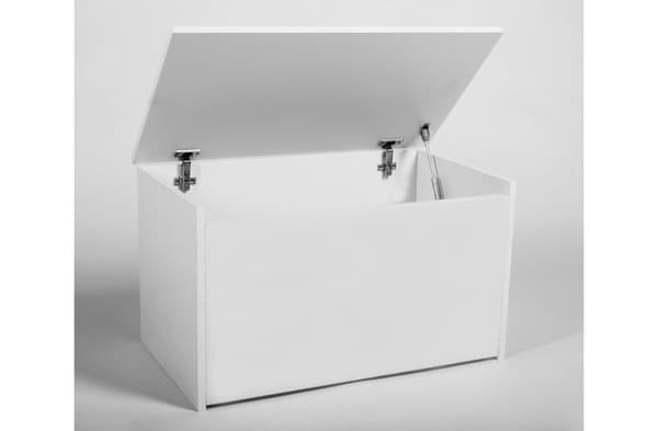 Modern Vit Förvaringslåda med Gasfjädertak - Elegant Inredningsorganizer