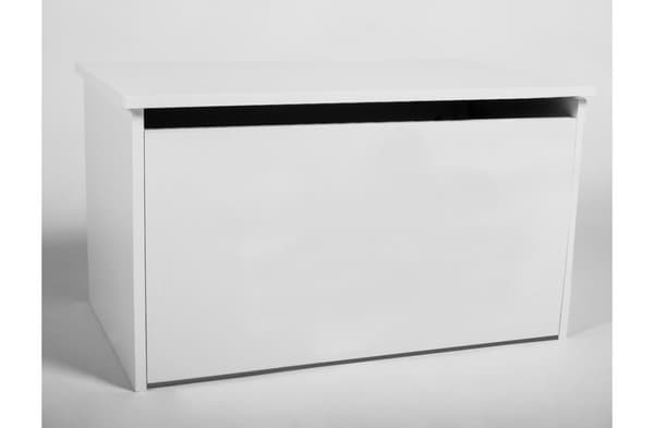 Modern Vit Förvaringslåda med Gasfjädertak - Elegant Inredningsorganizer