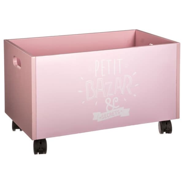 Atmosphera Kids - Förvaringsbox med hjul Kids - 48 x 28 cm - Rosa