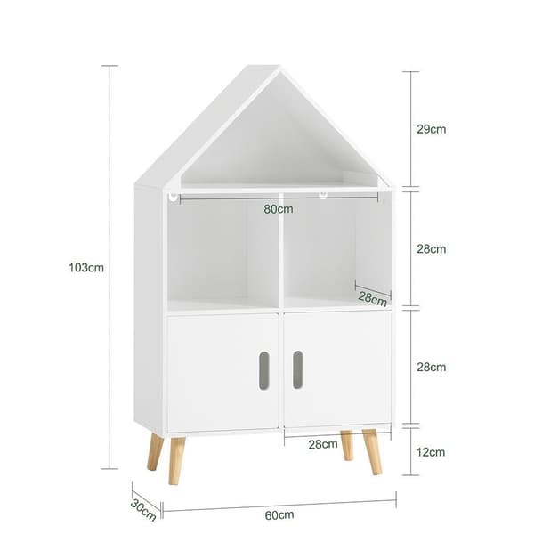 Hylde, KMB58-W, 60x30x103 cm, Hvid