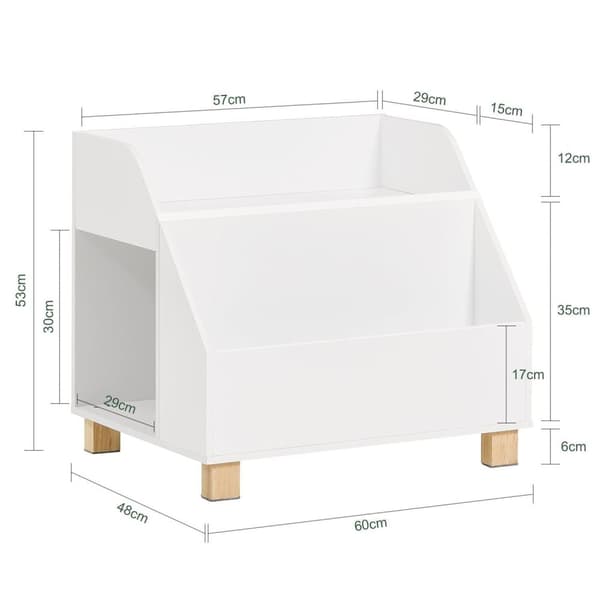 Bogreol Organizer, KMB54-W, 60x48x53 cm, Hvid