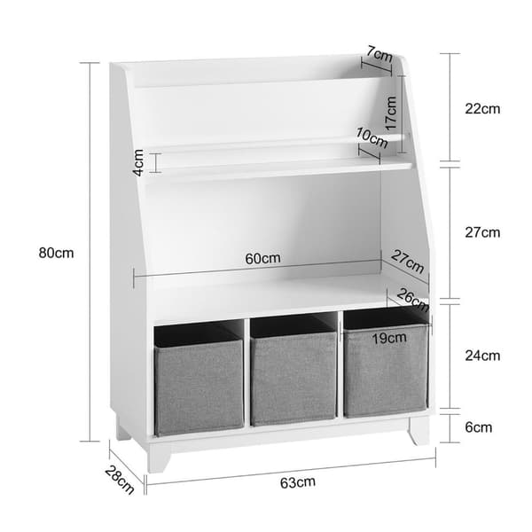 Hylde, KMB34-W, 63x28x80 cm, Hvid