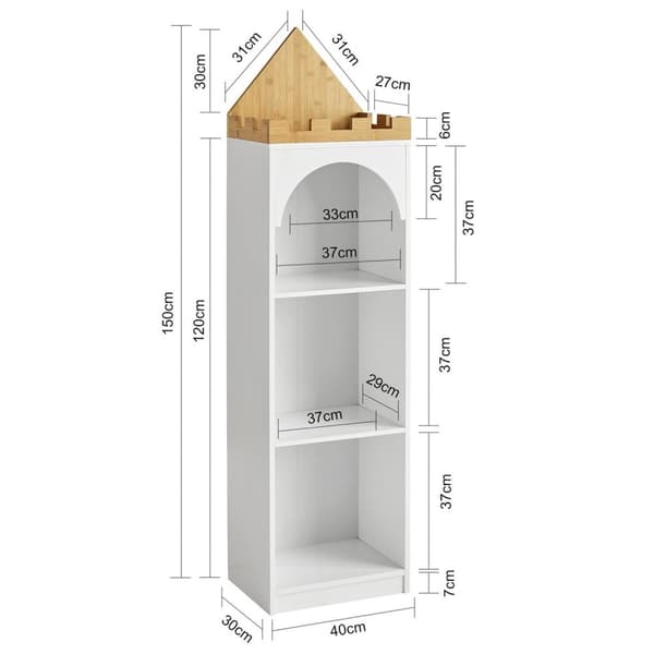 Hyldeenhed, KMB42-W, 30x150x40 cm, Hvid