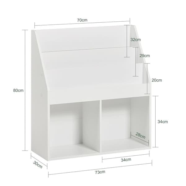 Bogreol, KMB01-W, 73x30x80 cm, Hvid