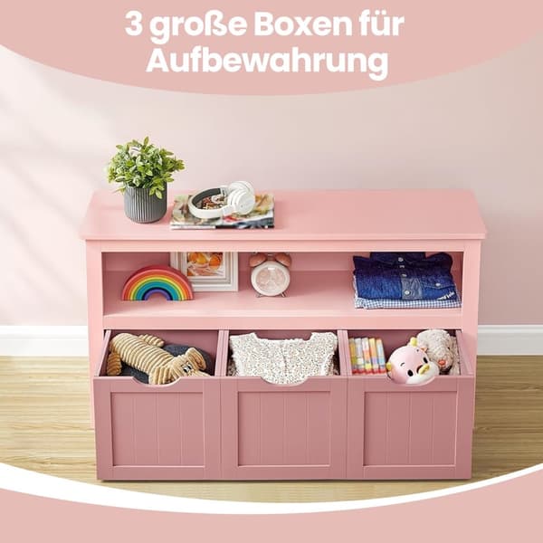 Barnhylla, VASAGLE LHS380W01, 102x30x60 cm, Pastellrosa