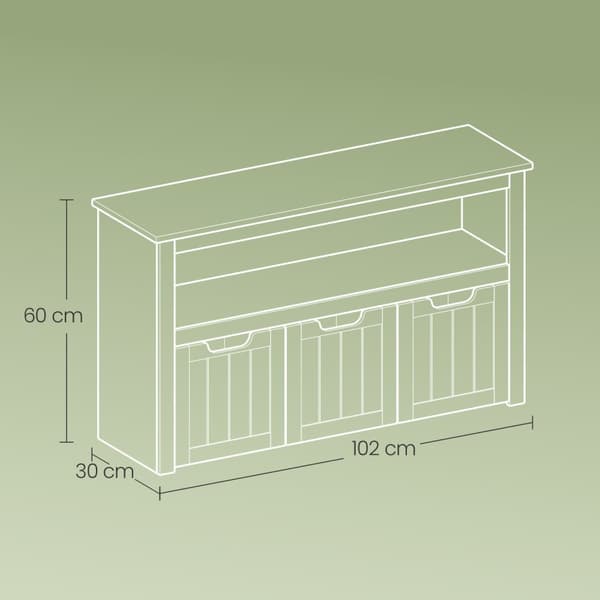 Børnehylde, VASAGLE LHS380W01, 102x30x60 cm, Hvid