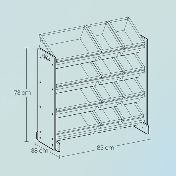 Legetøjsreol, SONGMICS GKRS04WT, 83x38x78 cm, Hvid