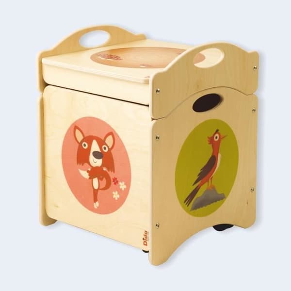 Leksakslåda i trä i trä - Troncotti - Dida - 28 x 35,5 x 28 cm - Beige