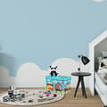 Miniatyrbild 2 av 6: Relaxdays Taburett cirkus Leksakskista med lock pouf barn hopfällbar förvaring flicka pojke 50L, turkos