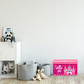 Miniatyrbild 5 av 6: Relaxdays Taburett för leksaker förvaring, leksakslåda med lock, barnpuff, hopfällbar förvaring, skatt 50L, mörkblå