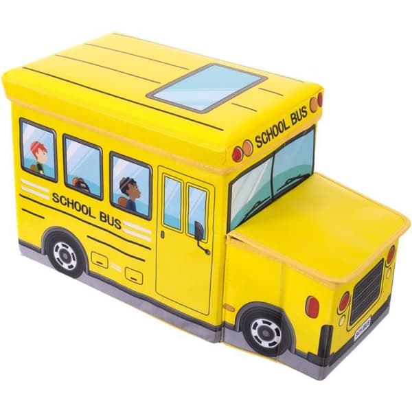 Leksakslåda - BIECO - Gul buss - Fristående förvaring - Bänk