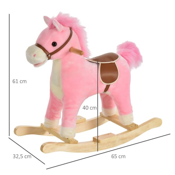 Gyngehest, 65x32.5x61 cm, Pink