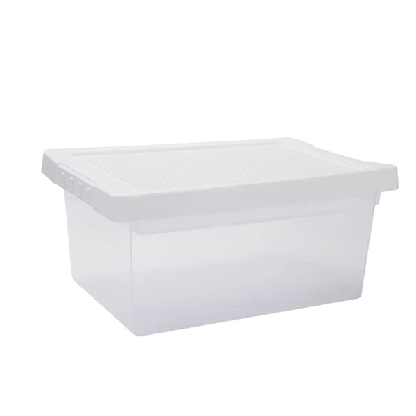 Legetøjskasse, Miljøvenlig, Plastmateriale, Rektangulær Form,HVID